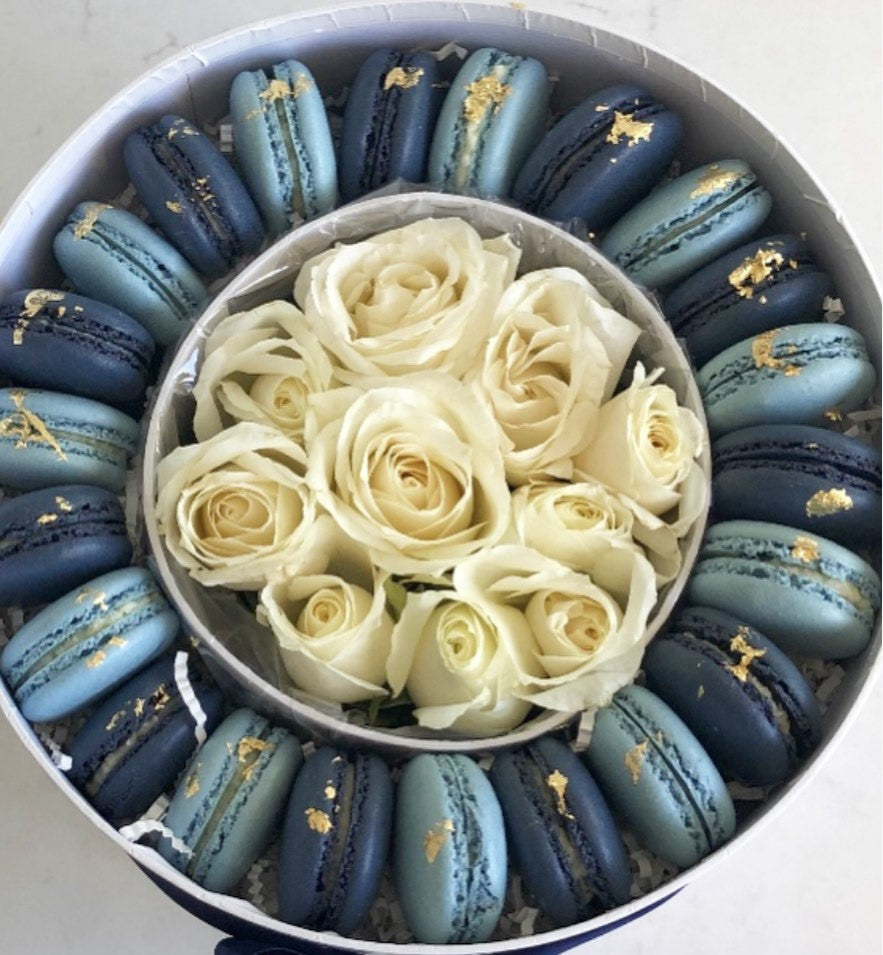 Dessert & Floral Gift Box - Macaron Delights Sydney